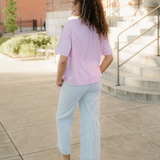 Hayden Striped Mid Rise Drawstring Waist Jeans