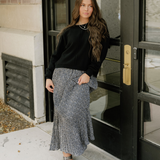 Charlie Floral Skirt - Black