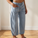 Briar Square Patch Pocket Ankle-length Barrel Jeans