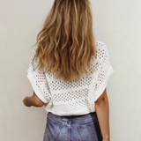 PREORDER Noah Hollow Out Knit Round Neck Dolman Sweater | Dropship