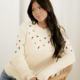 Gemma Flower Embroidered Detail Casual Sweater