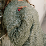 Cable Knit Drop Shoulder Loose Fit Sweater Dress