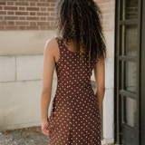 Scottie Polka Dot Print Square Neck Sleeveless Vacation Long Dress