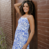 Lorelei Floral Print Spaghetti Strap High Waist Maxi Dress