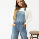 Leilani Adjustable Buckle Straps Straight Leg Denim Overalls | Dropship