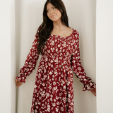 Lydia Sleeve Square Neck Smocked Maxi Dress