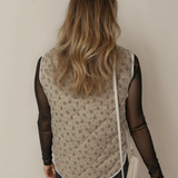 PREORDER Sloane Floral Print Quilted Concealed Button Vest | Dropship