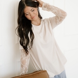 Layered Lace Long Sleeve T Shirt