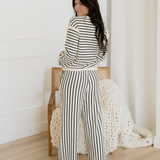 Talia Ruffle Trim Drop Shoulder Top Drawstring Loose Pant Set
