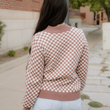 Arlo Checkered Sweater - Brown | Dropship