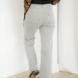 Cassie Stripe Patch Pocket High Waist Shift Denim Jeans