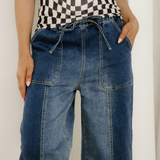 Beau Raw Hem Wide Leg Denim Pants
