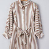 PREORDER Selena Knot Waist Puff Sleeve Button Down Mini Shirt Dress | Dropship