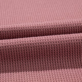 Caroline Exposed Seam Drop Sleeve V Neck Waffle Textured Top  - Rose