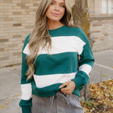 Mia Drop Shoulder Baggy Sweatshirt - Evergreen