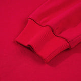 Varsity Pullover Wide Leg Pants 2pcs Outfit - Red | Dropship