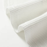 Valerie Rounded Hem Waffle Plain Long Sleeve Top - White