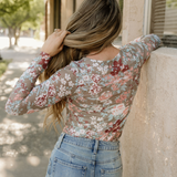 Sheer Green Floral Top