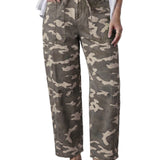 Collins Drawstring Elastic Waistband Pocketed Barrel Jeans