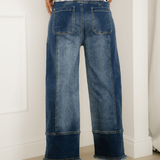 Beau Raw Hem Wide Leg Denim Pants