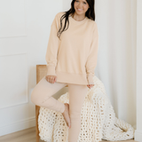 Remi Oversize Slit Sweatshirt Ribbed Leggings 2pcs Set