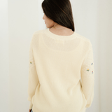 Gemma Flower Embroidered Detail Casual Sweater