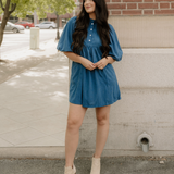 Sutton Corduroy Dress - Teal | Dropship