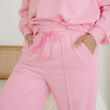 Samara Polo Collar V Neck Pullover and Drawstring Sweatpants Set