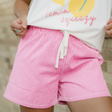 Lottie Stripe Drawstring Elastic Waist Casual Denim Shorts