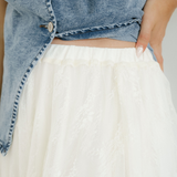 Lace Cascading Tiered High Waist Maxi Skirt