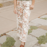 Meadow Vintage Style Floral Print High Waist Wide Leg Jeans