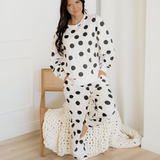 Polka Dot Pullover Drawstring Jogger Pant Set