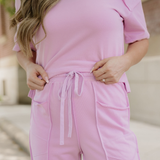 Drop Shoulder Boxy Tee and Barrel Pants Set