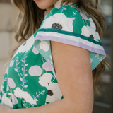 Leila V Neck Ruffled Short Sleeve Flower Maxi Dress