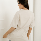 Big Bow Print Drop Shoulder Oversized Tee