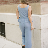 Jordan Ribbed Ruffle Tank Top and Pants Set