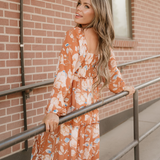 Felicity Shirred Square Neck High Waist Maxi Dress
