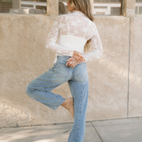 Sheer Floral Lace Top - White | Dropship