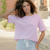 Hollis Mineral Wash Drop Shoulder Raw Edge Loose Tee