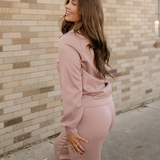 Grace Zip Collar Long Sleeve Top Drawstring Pants Set | Dropship