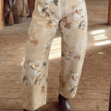 Meadow Floral Print Relaxed Barrel Jeans