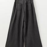 Carbon Grey Mineral Wash Button High Waist Wide Leg Jeans