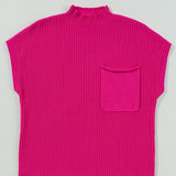 Ayla Short Sleeve Sweater - Bright Pink