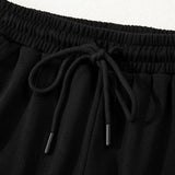 Striped Sweatshirt and Shorts Set - Black | Dropship