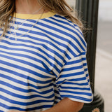 Striped Boyfriend Tee - Blue