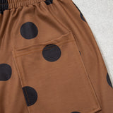 Ivy Polka Dot Wide Leg Elastic Waist Casual Pants