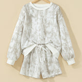 Woodland Camouflage Long Sleeve Top and Shorts Set