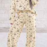 Mallard Print Crewneck Pullover Two Piece Pants Set