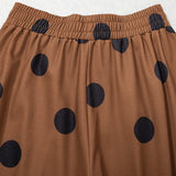 Ivy Polka Dot Wide Leg Elastic Waist Casual Pants