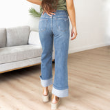 Josie Cuffed Wide Leg Denim - Vervet